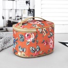 Косметичка-сундучок, отдел на молнии, зеркало, цвет оранжевый - Фото 2