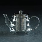 Чайник стеклянный заварочный с металлическим ситом «Бриз», 600 мл - фото 318106178