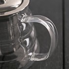 Чайник стеклянный заварочный с металлическим ситом «Бриз», 600 мл - фото 4250399