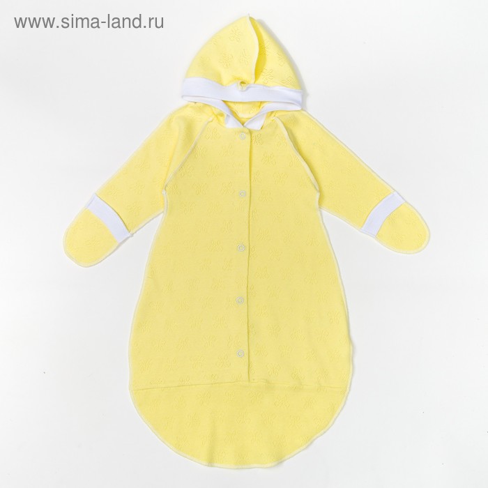 Комбинезон-мешок детский, 03405-04, цвет жёлтый, рост 56 см - Фото 1