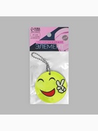 Светоотражающий элемент «Смайлик. Мир», двусторонний, d=5.3 см, жёлтый - Фото 2