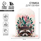 Мешок для обуви «Енот» (нетканый материал) 41×30 см - Фото 1