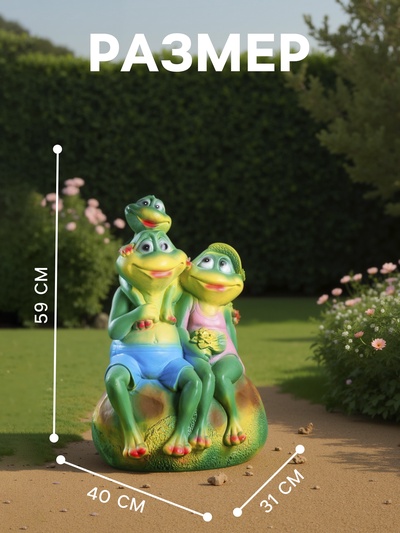 Садовая фигура из гипса «Семья лягушек», 59×31×40 см