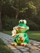 Садовая фигура из гипса «Лягушка с ромашкой», 28×25×18 см, МИКС - Фото 3