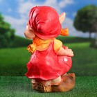 Садовая фигура "Гном девочка на мухоморе" 27х28х39см - Фото 3