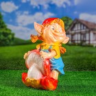 Садовая фигура "Гном девочка на мухоморе" 27х28х39см - Фото 6
