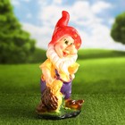 Садовая фигура "Гном с ежиком малый" 18х15х38см - Фото 3