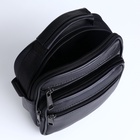 Сумка кросс-боди мужская на молнии, 4 наружных кармана, с ручкой, длинный ремень, 15×8.5×19 см, чёрная - Фото 5