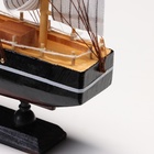 Сувенирная модель корабля «Илия», борта чёрные, паруса бежевые с полосами, 5.5×23.5×23.5 см - Фото 4