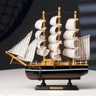 Корабль сувенирный малый «Илия», борта чёрные, паруса бежевые с полосами, 5,5×23,5×23,5 см - Фото 6