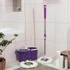 Швабра с отжимом и ведро с металлической центрифугой, 14 л, запасная насадка из микрофибры, дозатор, колёсики, цвет МИКС - Фото 12