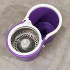 Швабра с отжимом и ведро с металлической центрифугой, 14 л, запасная насадка из микрофибры, дозатор, колёсики, цвет МИКС - Фото 5