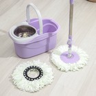 Швабра с отжимом и ведро с металлической центрифугой, 14 л, запасная насадка из микрофибры, цвет МИКС - Фото 2