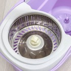 Швабра с отжимом и ведро с металлической центрифугой, 14 л, запасная насадка из микрофибры, цвет МИКС - Фото 3