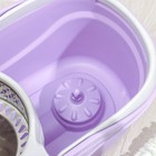 Швабра с отжимом и ведро с металлической центрифугой, 14 л, запасная насадка из микрофибры, цвет МИКС - Фото 4