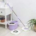 Швабра с отжимом и ведро с металлической центрифугой, 14 л, запасная насадка из микрофибры, цвет МИКС - Фото 8