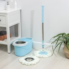 Швабра с отжимом и ведро с металлической центрифугой, 14 л, запасная насадка из микрофибры, цвет МИКС - Фото 9