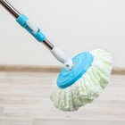 Швабра с отжимом и ведро с пластиковой центрифугой 16 л, запасная насадка из микрофибры, цвет МИКС - Фото 6
