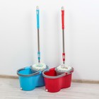 Швабра с отжимом и ведро с пластиковой центрифугой 16 л, запасная насадка из микрофибры, цвет МИКС - Фото 7