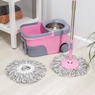 Набор для уборки: ведро на колёсиках с металлической центрифугой 14 л, швабра, запасная насадка из микрофибры, цвет МИКС - Фото 14