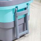 Набор для уборки: ведро на колёсиках с металлической центрифугой 14 л, швабра, запасная насадка из микрофибры, цвет МИКС - Фото 6