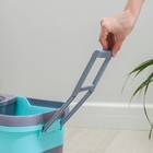 Набор для уборки: ведро на колёсиках с металлической центрифугой 14 л, швабра, запасная насадка из микрофибры, цвет МИКС - Фото 7