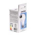 Лампа светодиодная Smartbuy, E27, А60, 7 Вт, 6000К, холодный белый свет - Фото 4