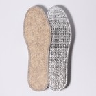 Стельки для обуви, утеплённые, двухслойные, фольгированные, окантовка, р-р RU 36 (р-р Пр-ля 39), 24 см, пара, цвет серый - фото 212534