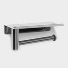 Держатель для туалетной бумаги с полочкой, 18×10×9 см, хромированный - Фото 2