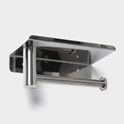 Держатель для туалетной бумаги с полочкой, 18×10×9 см, хромированный - Фото 4