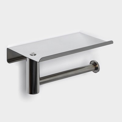 Держатель для туалетной бумаги с полочкой, 18×10×9 см, хромированный