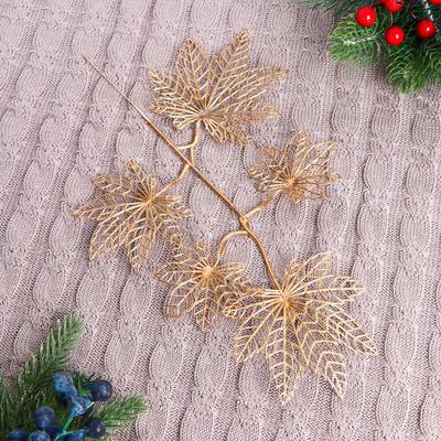 Декор блеск «Клён сапиндовый», 15×22 см, МИКС (золото, серебро)