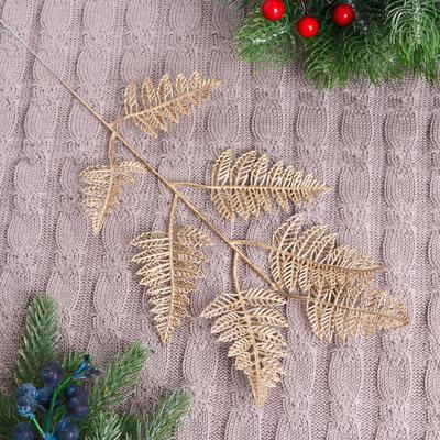 Декор блеск «Веточка папоротника», 10×27 см, МИКС (золото, серебро)