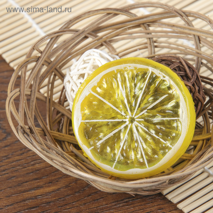 Муляж «Кусочек лимон», d=5 см, (фасовка 10 шт., цена за 1 шт.), жёлтый - Фото 1
