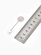 Основа «Брошь-игла» с бусиной d=1 см (набор 5 шт.), L=5 см, площадка 1.5 см, цвет серебро - Фото 2