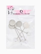 Основа «Брошь-игла» с бусиной d=1 см (набор 5 шт.), L=5 см, площадка 1.5 см, цвет серебро - Фото 5