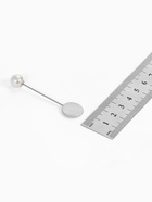 Основа «Брошь-игла» с бусиной d=1 см (набор 5 шт.), L=5 см, площадка 1.5 см, цвет серебро - Фото 5