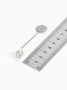 Основа «Брошь-игла» с бусиной d=1 см (набор 5 шт.), L=5 см, площадка 1.5 см, цвет серебро - Фото 6