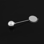 Основа «Брошь-игла» с шариком d=1.2 см (набор 5 шт.), L=5 см, площадка 1.5 см, цвет серебро - Фото 2