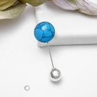 Основа «Брошь-игла» с шариком d=1.2 см (набор 5 шт.), L=5 см, площадка 1.5 см, цвет серебро - Фото 3