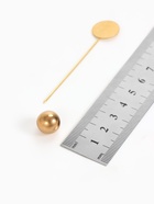 Основа «Брошь-игла» с шариком d=1.2 см (набор 5 шт.), L=7 см, площадка 1.5 см, цвет золото - Фото 4