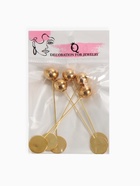 Основа «Брошь-игла» с шариком d=1.2 см (набор 5 шт.), L=7 см, площадка 1.5 см, цвет золото - Фото 9