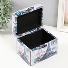 Шкатулка дерево "Эйфелева башня и пионы" 12х16х12 см - фото 20847435