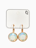 Серьги со стразами «Яркая классика» в обрамлении, радужные в золоте, d=1.4 см - Фото 4