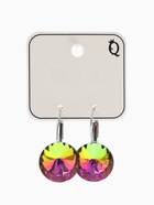 Серьги со стразами «Яркая классика», разноцветный в серебре, d=1.6 см  (артикул 3568188)  большой выбор товаров оптом и в розницу по низким ценам с доставкой