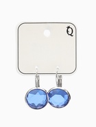 Серьги со стразами «Яркая классика», в обрамлении, тёмно-синие в серебре, d=1.6 см  (артикул 3567958)  большой выбор товаров оптом и в розницу по низким ценам с доставкой