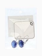 Серьги со стразами «Яркая классика», в обрамлении, тёмно-синие в серебре, d=1.6 см  (артикул 3567958)  большой выбор товаров оптом и в розницу по низким ценам с доставкой