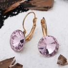 Серьги со стразами «Яркая классика», розовые в золоте, d=1.4 см - Фото 2