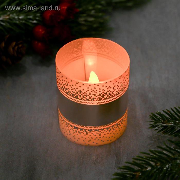 Электронная свеча «Вязка, Снежинки», 5 х 5,7 см - Фото 1