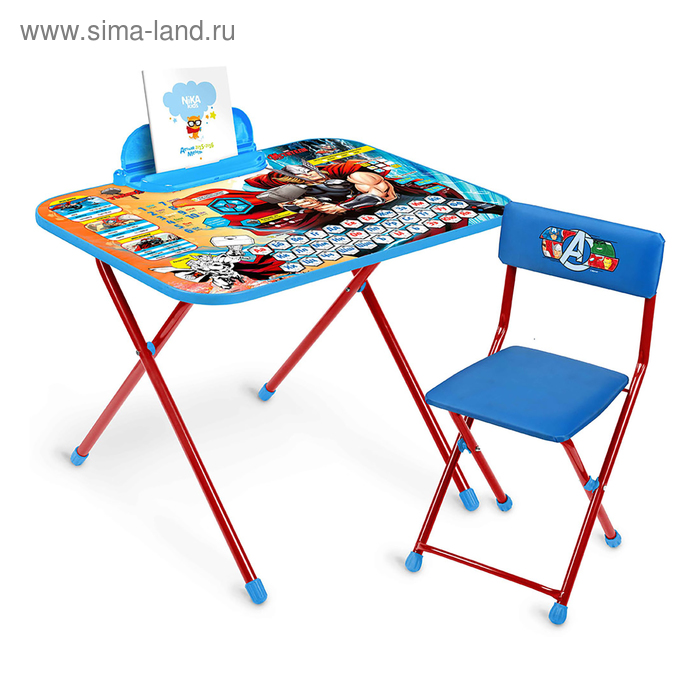 Комплект детской мебели Disney «Мстители» с рисунком столешницы Тор: стол, пенал, стул - Фото 1
